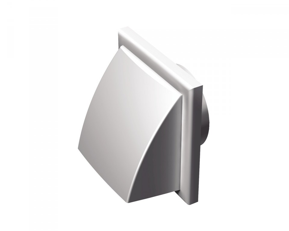 Grila plastic exterior cu supapa 154 x 110 mm / D.100 MV 102 VK  VENTS