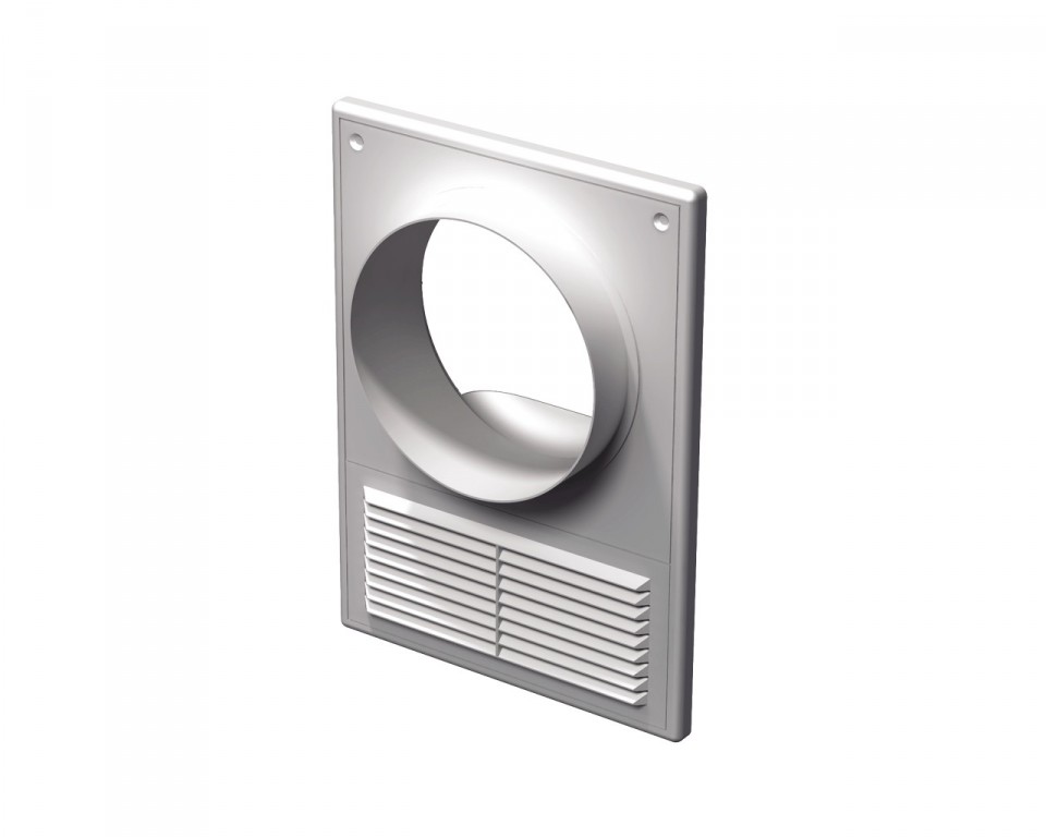 Grila plastic exterior cu supapa 186 x 142 mm / D.125 MV 122 VK  VENTS