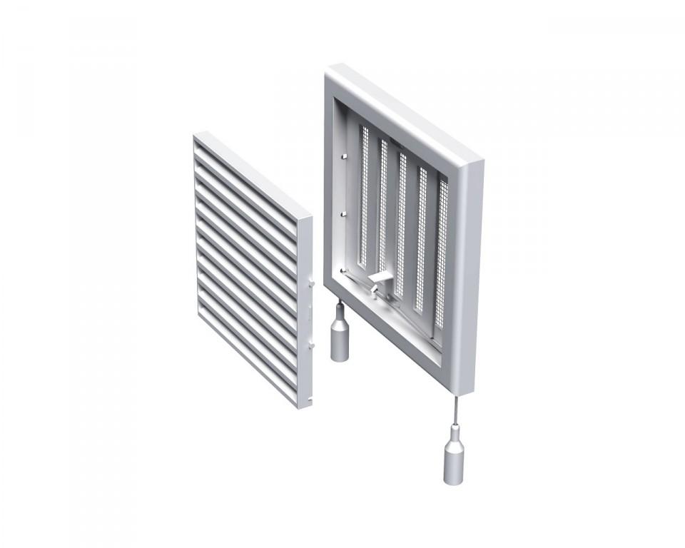 Grila ventilatie plastic patrata 187 x 187 mm cu cordon, reglabila MV 120rs  VENTS