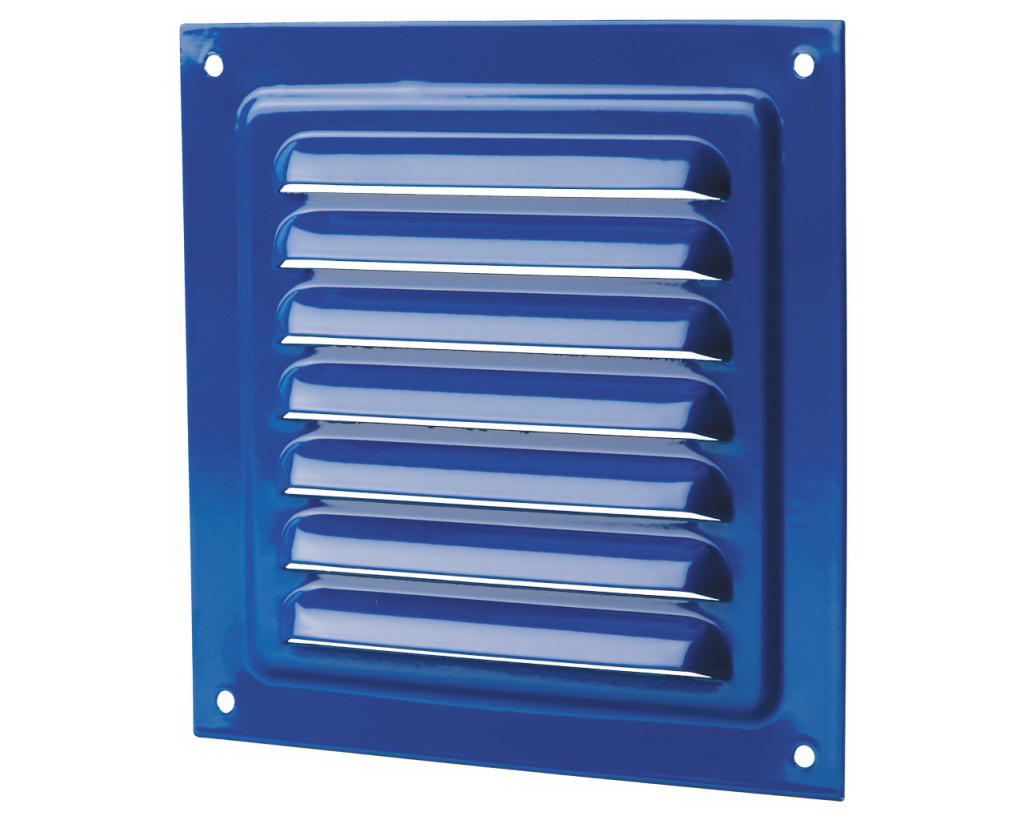 Grila ventilatie metal patrata 200 x 200 mm (cu plasa metalica) MVM 200s (alba)  VENTS