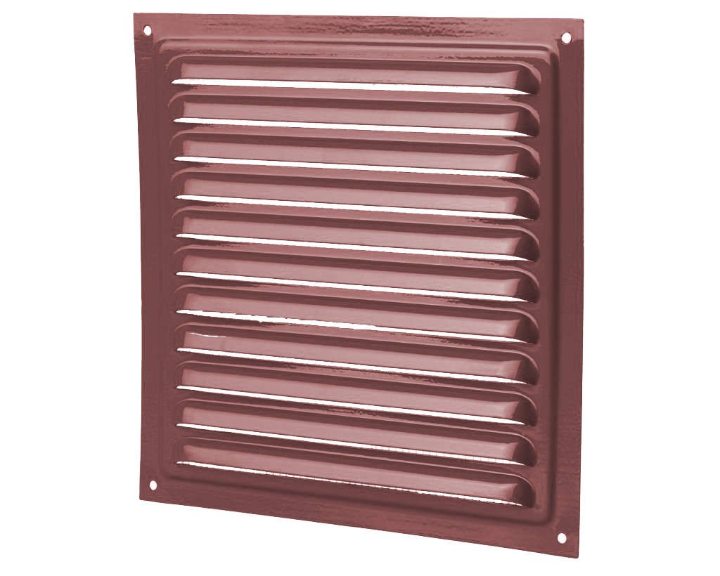 Grila ventilatie metal patrata 200 x 200 mm (cu plasa metalica) MVM 200s (maro)  VENTS