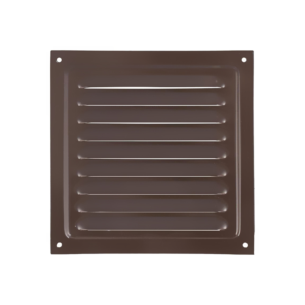 Решетка вентиляционная металлическая квадратная 250 x 250 мм (с метал. сеткой) MBM 250c (коричневая)  VENTS