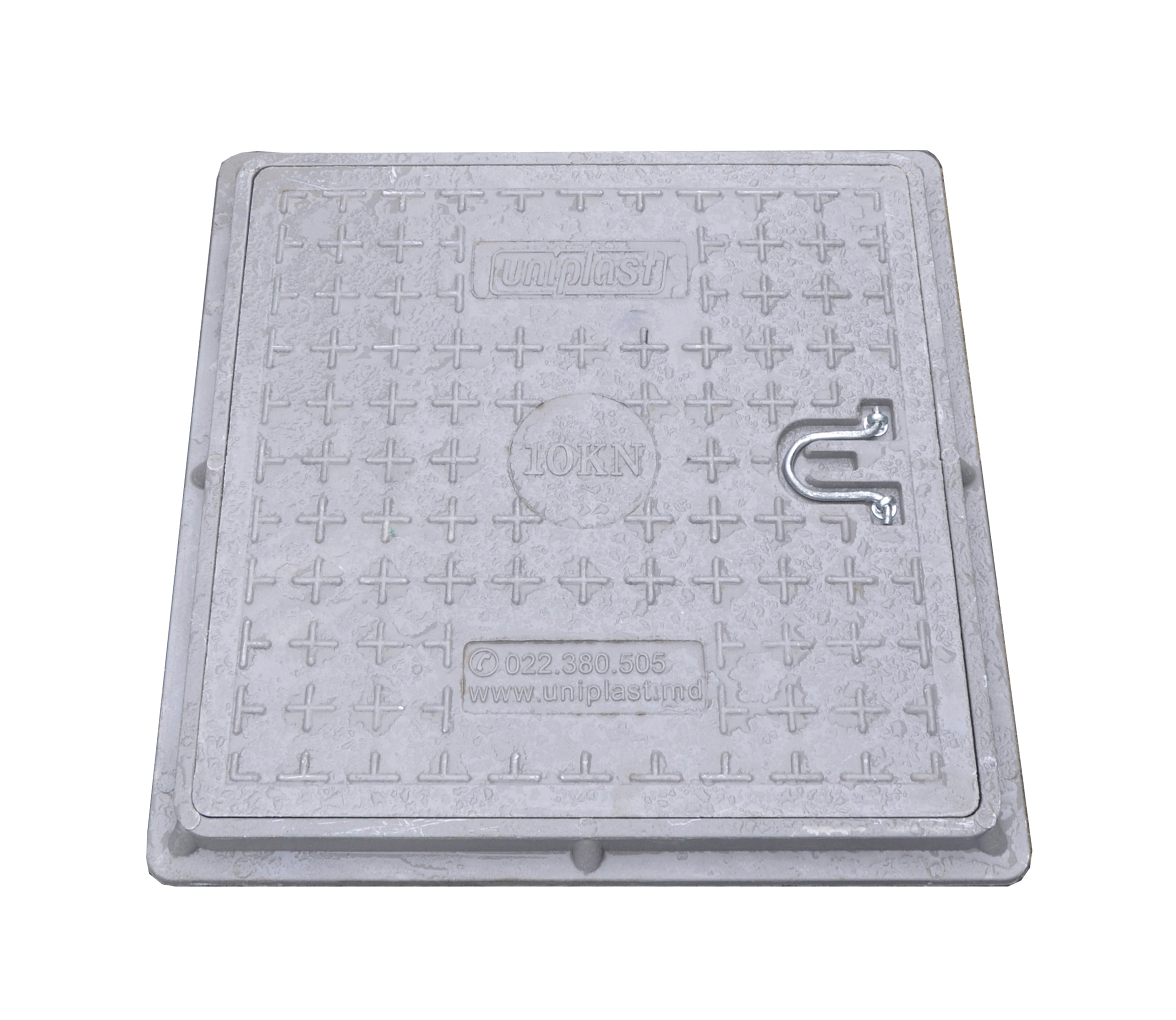 Capac canalizare compozit patrat 500x500 mm / 1 t (gri inchis)