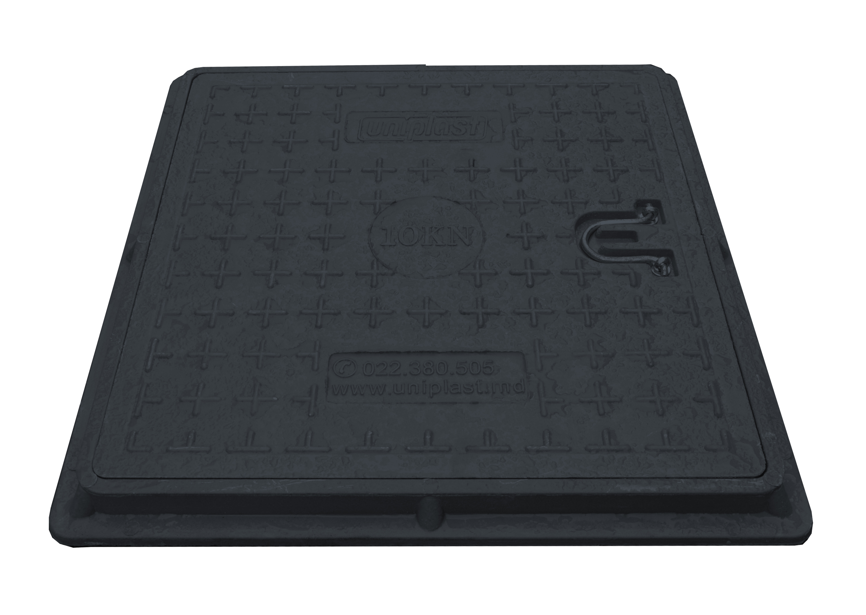 Люк квадратный с рамой композитный 500x500 мм / 1 т (черный)