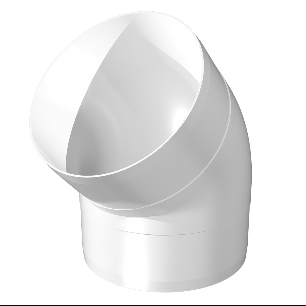 Cot pentru tub rotund de ventilatie din plastic D.100 x 45° 10ККП  ERA