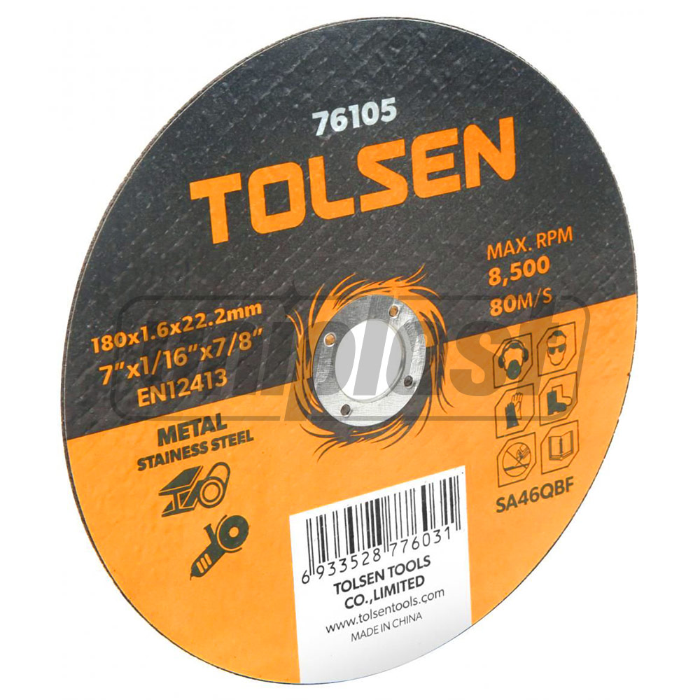 Disc pentru metal 180 x 1.6 x 22.2 mm  TOLSEN