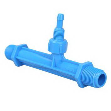 Injector D. 1/2" Venturi Consum: 0.29-0.81 m³/h, 0.7-9.5 bar, putere de aspirare: 3-37 LPH (albastru) UNITAPE