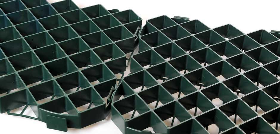 Газонная решетка пластиковая для защиты травы A15 (39.5x39.5 см H=40 мм) зеленая  SAB