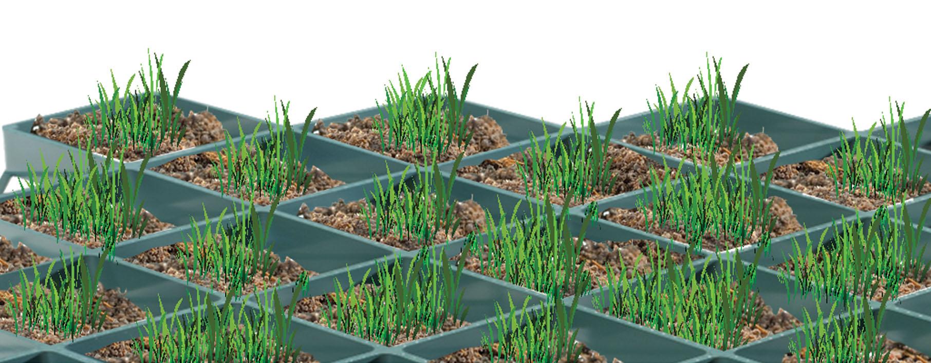 Pavaj ecologic A15 (gratar PE pentru protectia gazonului) 39.5x39.5 cm H=40 mm verde  SAB