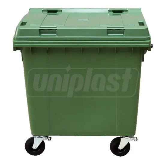 Бак мусорный 1100 л пластиковый на колесах (зеленый) HE