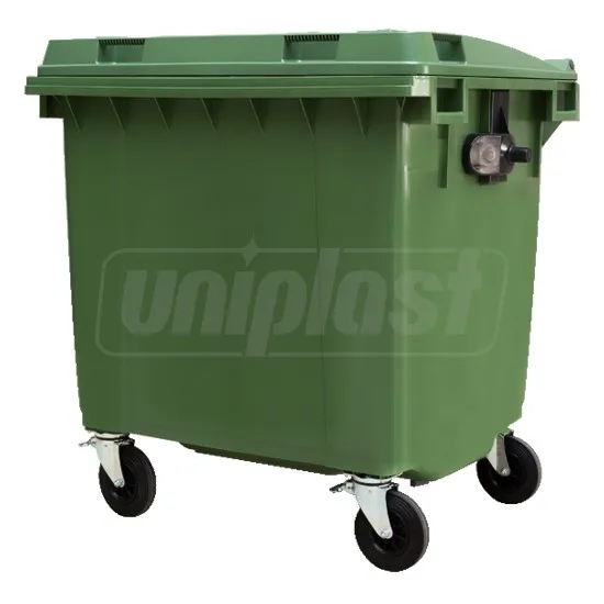 Бак мусорный 1100 л пластиковый на колесах (зеленый) HE