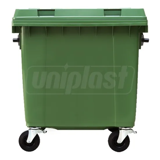 Бак мусорный 1100 л пластиковый на колесах (зеленый) HE