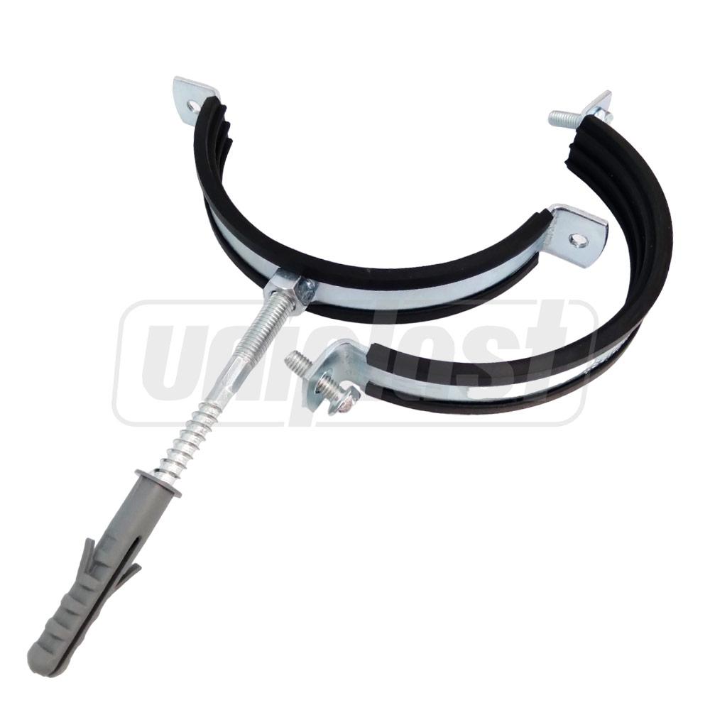 Colier metalic pentru teava cu garnitura din cauciuc si diblu (set) D.200 mm - 8" (200-212 mm) M10 K