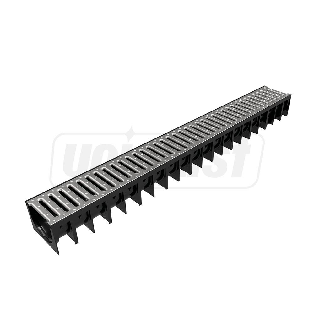 Решетка канализационная с лотком A15 HDPE 4ALL H70 100x70x1000 мм EN1433 (D.110)  MUFLESYSTEM