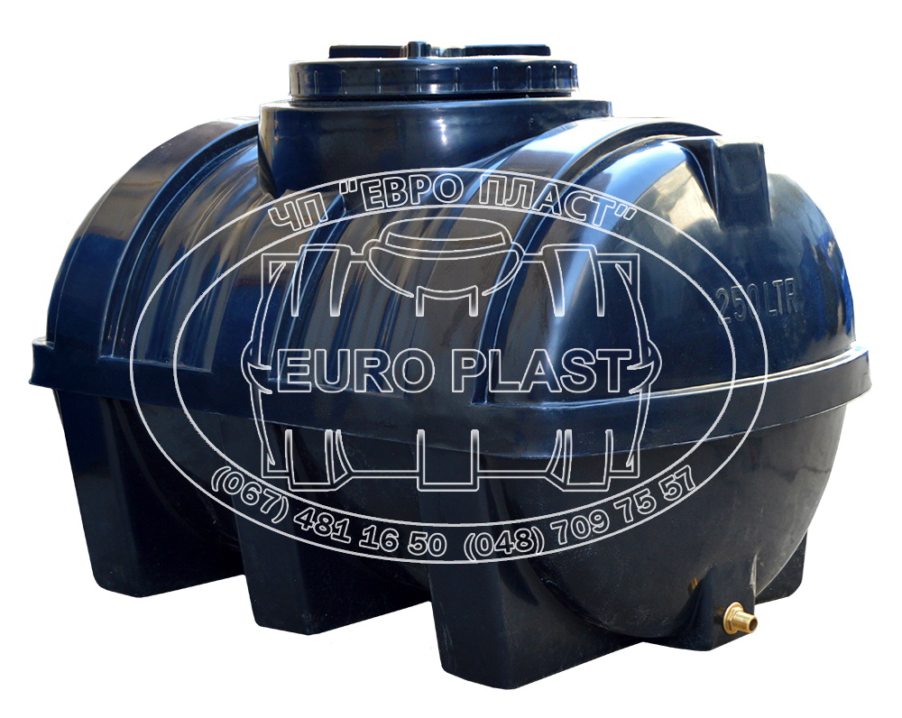 Rezervor apa 200 L orizontal, oval (negru) cu para pentru dus