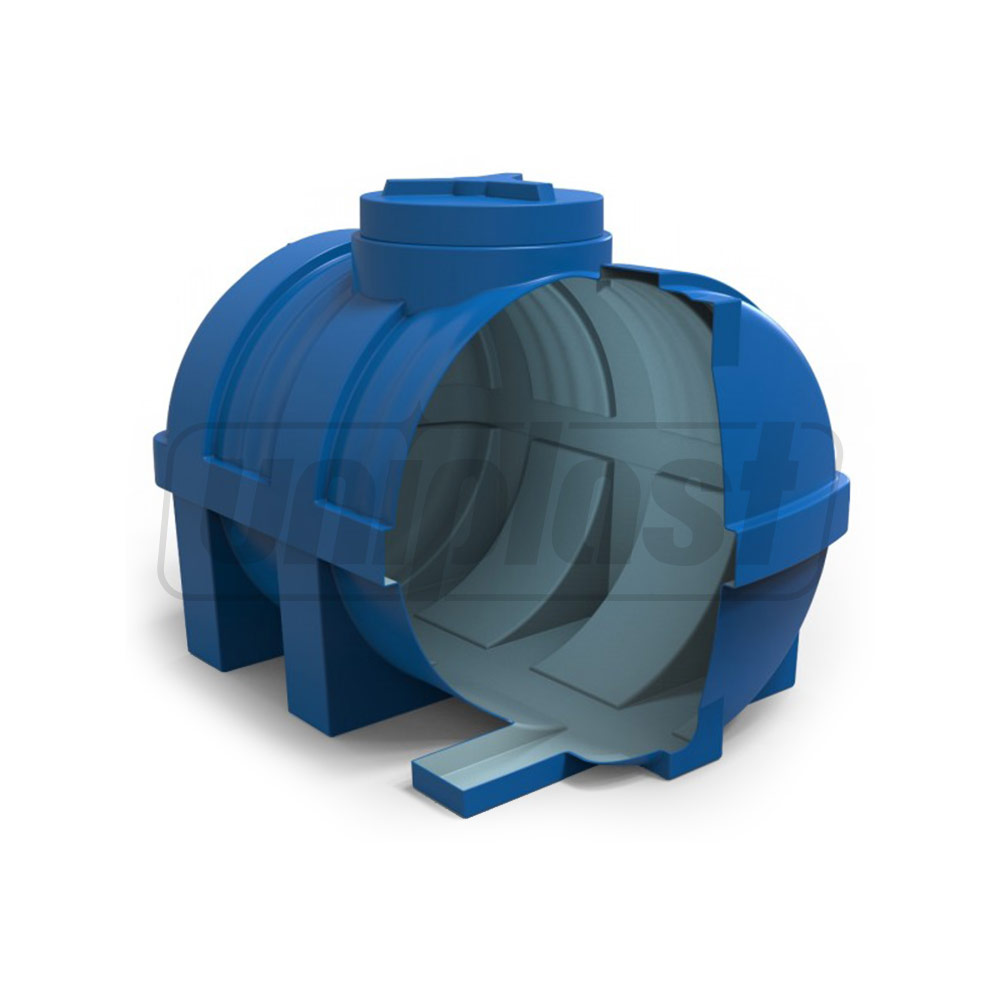 Rezervor apa 750 L orizontal, oval (albastru) cu stut D. 1/2", fortat 126x97x106 cm