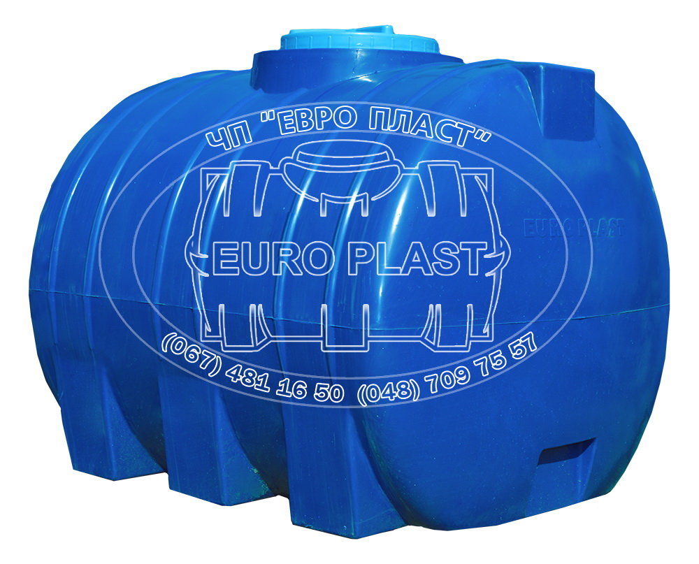 Rezervor apa 1000 L orizontal, oval (albastru) cu stut D. 3/4" 147x109x121 cm