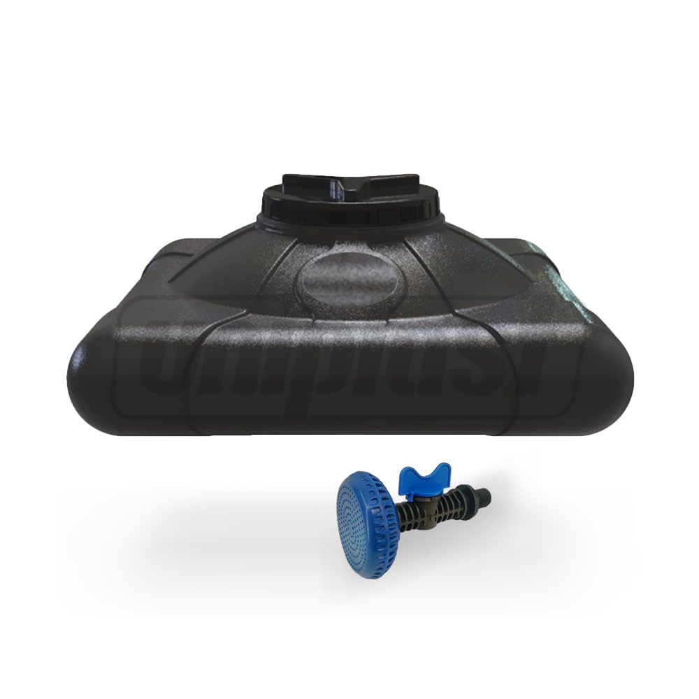 Rezervor - dus 250 L (negru) cu para pentru dus 101x102x40 cm