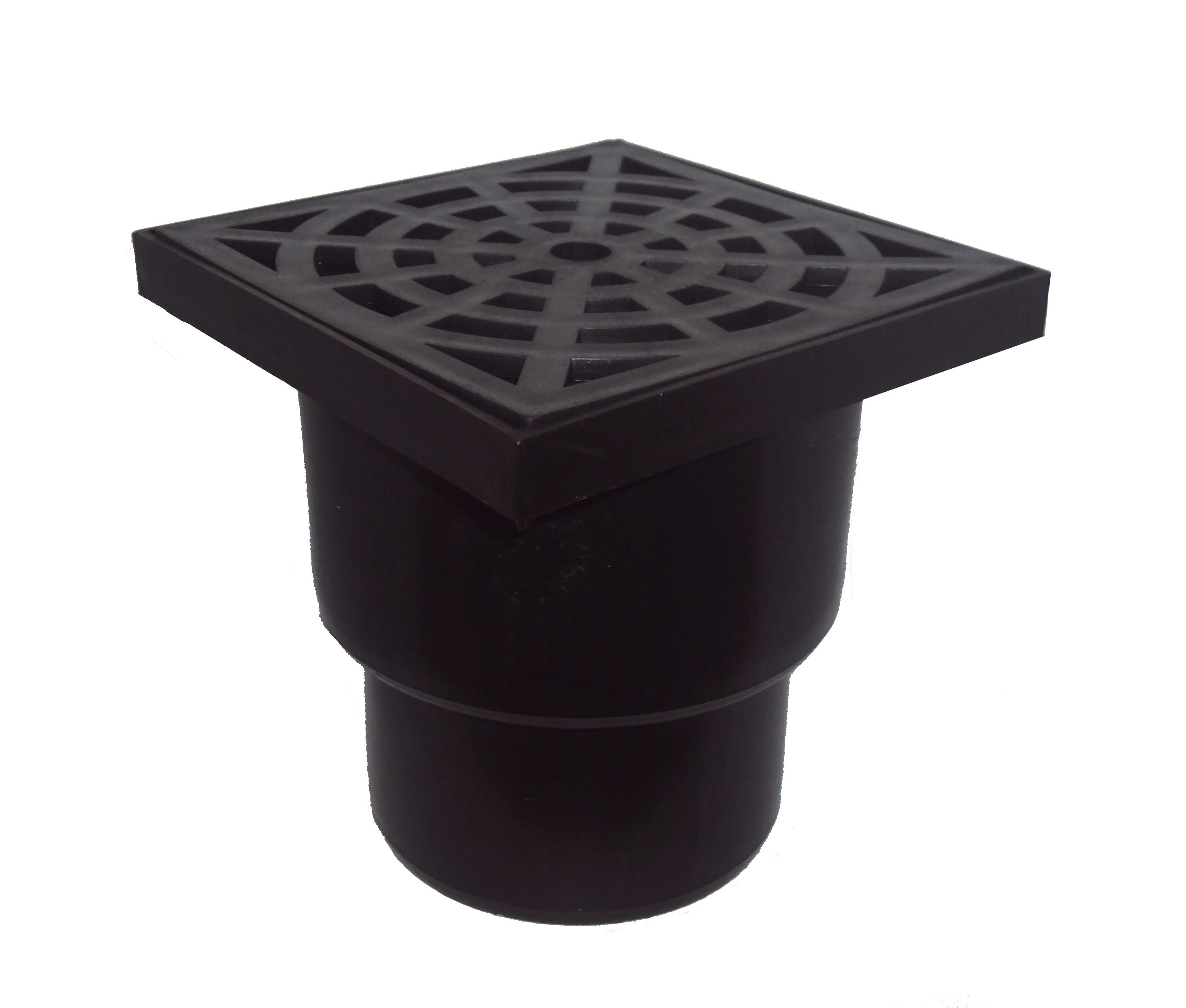 Sifon de pardoseala PP D.110 vertical (negru) (150 x 150 mm) INSTALPLAST