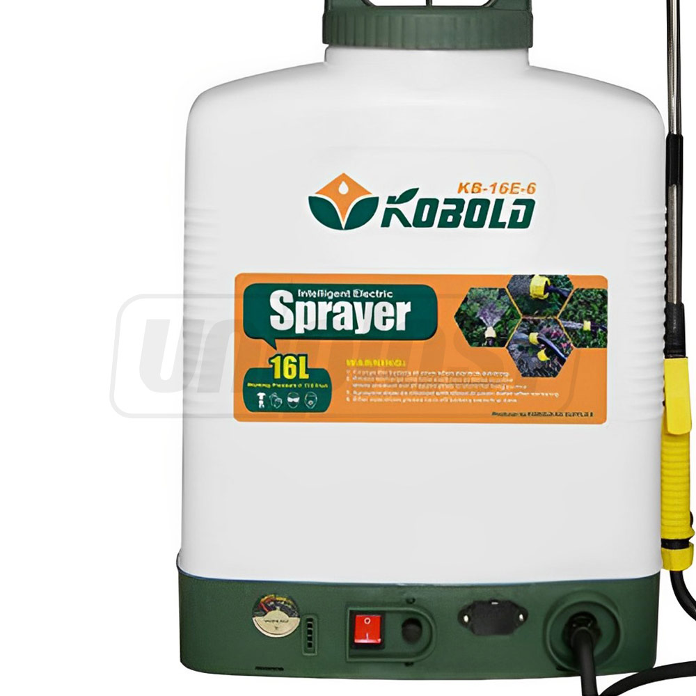 Pulverizator de presiune cu acumulator 16 L HDPE PN6, 6 kg, 240 V, 50-60 Hz, DC 12 V, cu lance inox  KOBOLD