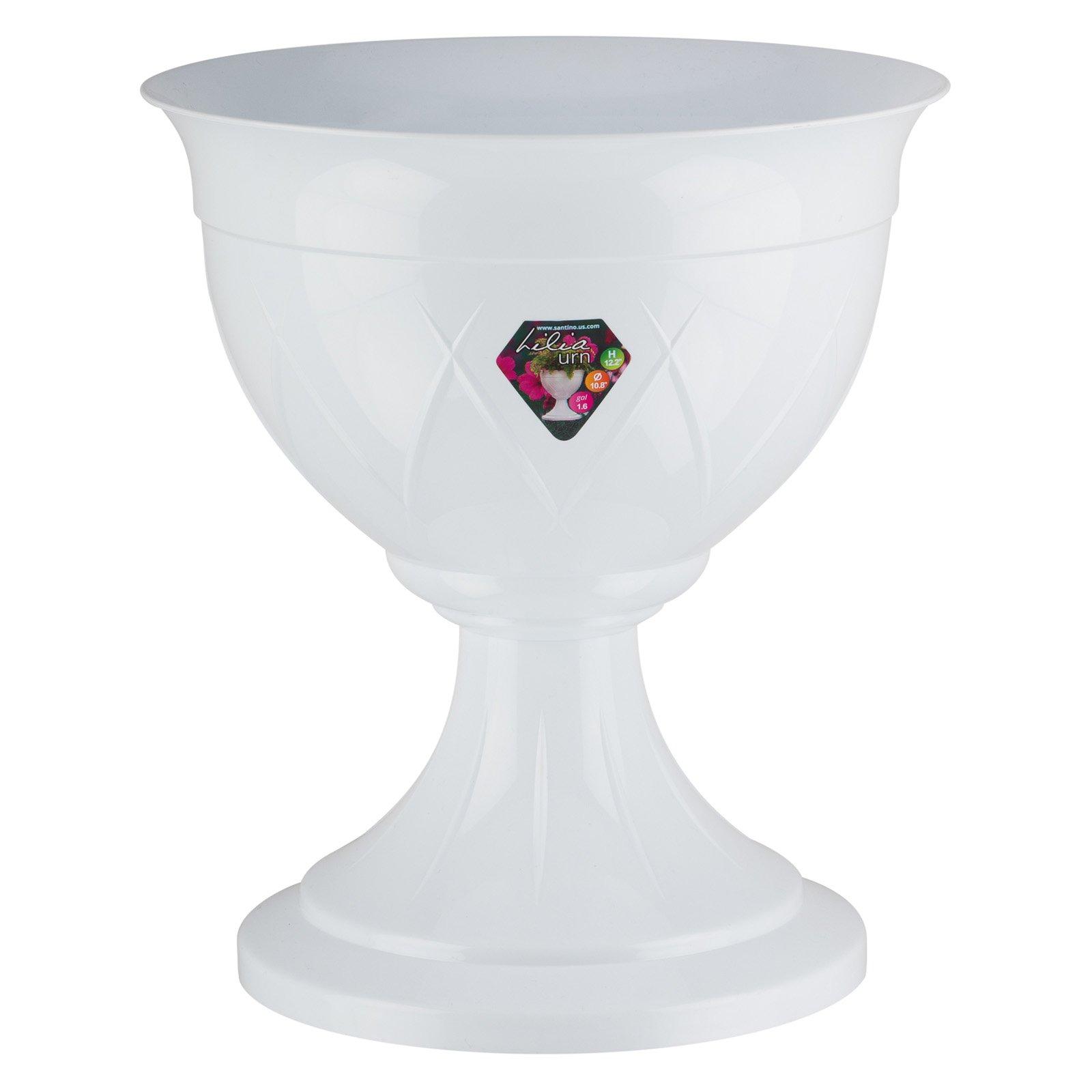 Вазон LILIA  9 л на ножке (белый)