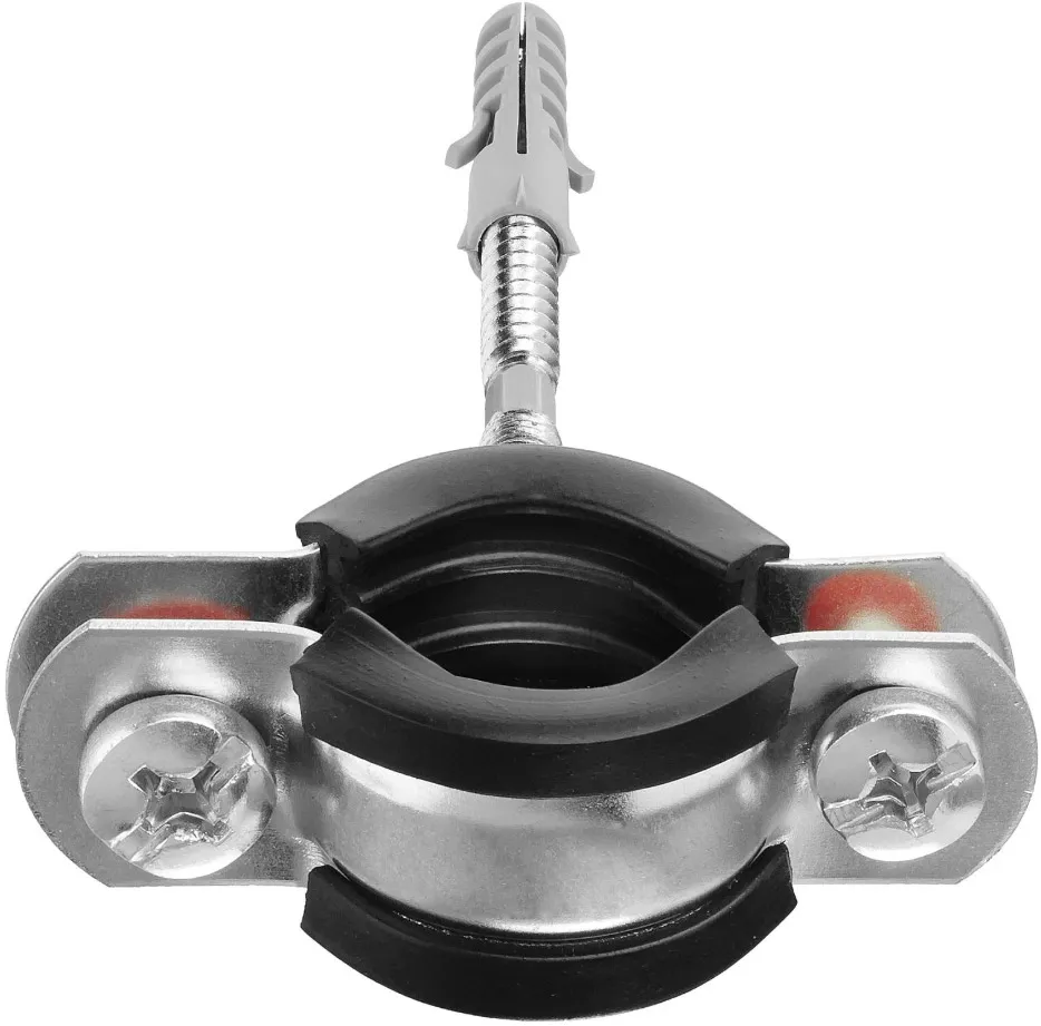 Colier metalic pentru teava cu garnitura din cauciuc si diblu (set) D. 15 mm - 1/2" (21-23 mm) M8 PM