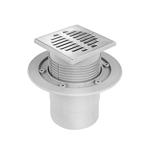 Трап внутренний вертикальный D.110 (115 х 115 мм, решетка из нержавеющей стали) HCFG3V-110  MCALPINE