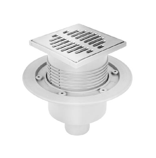 Sifon de pardoseala interior vertical D. 50 cu grila inox (115 x 115 mm) HCFG3V-50  MCALPINE