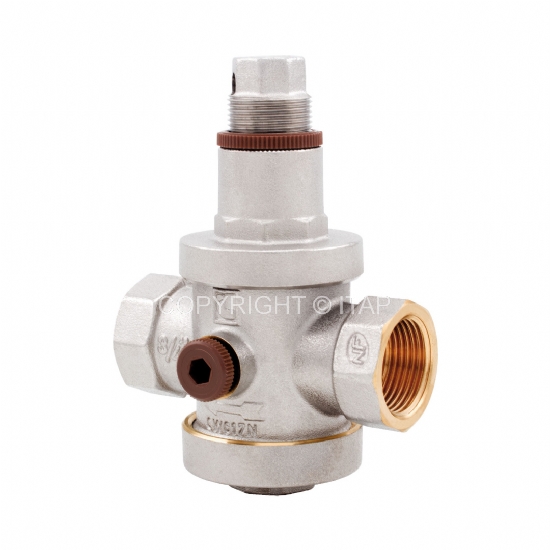 Reductor de presiune D. 1" FI/FI cu iesire pentru manometru D. 1/4" HY