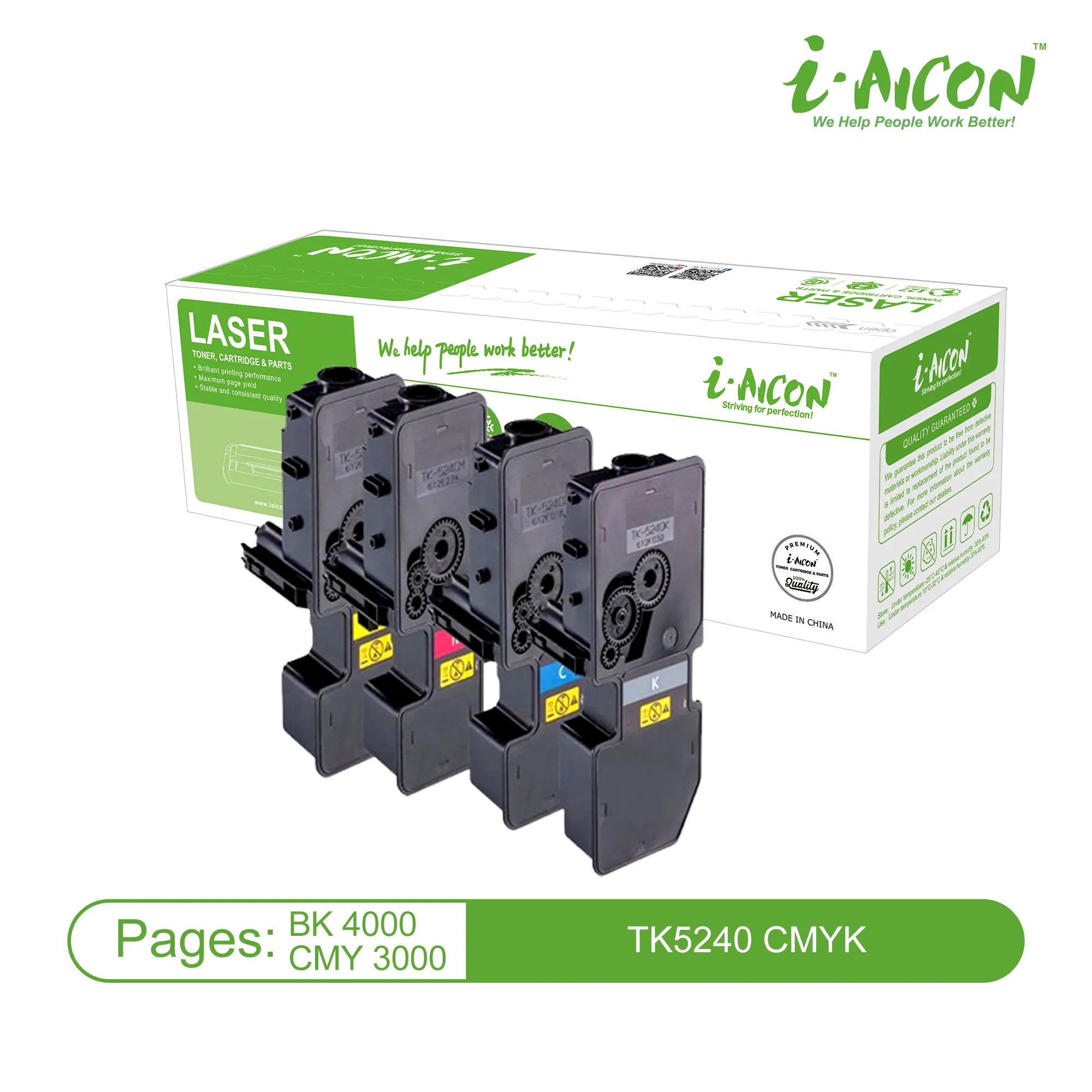 TK5240 Black Kyocera cartridge compatible Aicon 4.000 pages (With Chip)