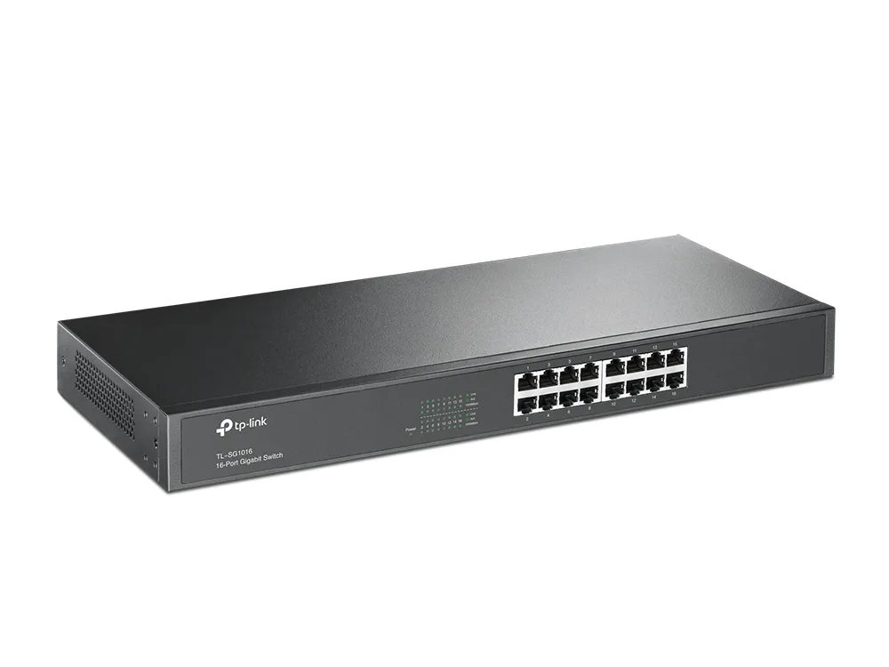 Switch TP-LINK TL-SG1016 / 16 port / Gigabit / RJ45 / 1U 19-inch rack-mountable steel case