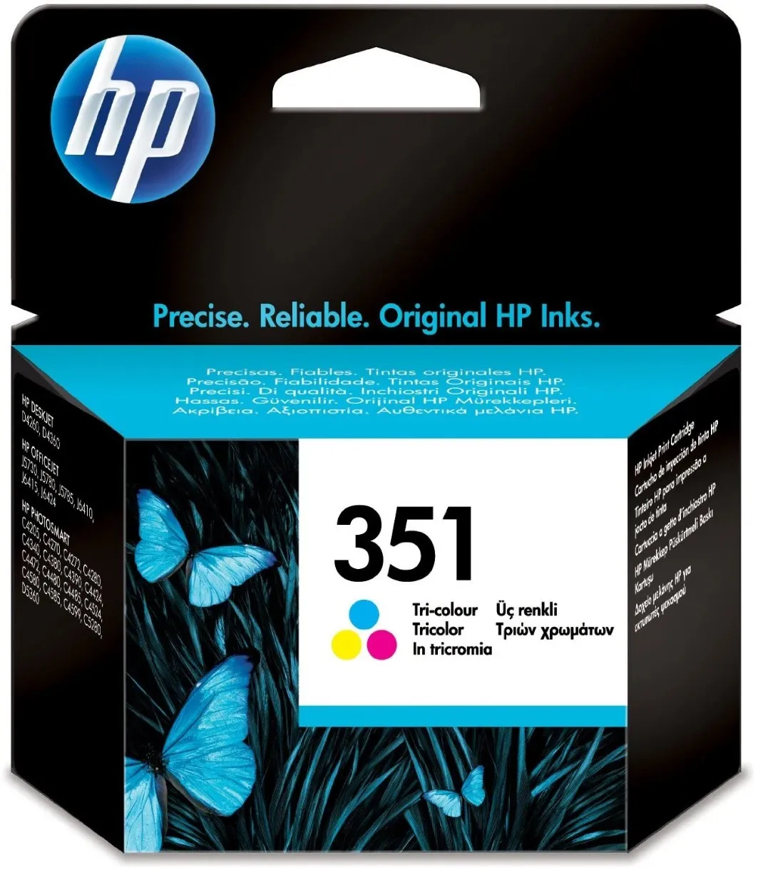 HP 351 (CB337EE) Tri-color Ink Cartridge for HP DESKJET D4260, D4360 OFFICEJETJ5730, J5780, J5785, J4610, J6415, J6424, PHOTOSMART C4205, C4270, C4272, C4280, C4340, C4380, C4390, C4424, C4472, 170 p.