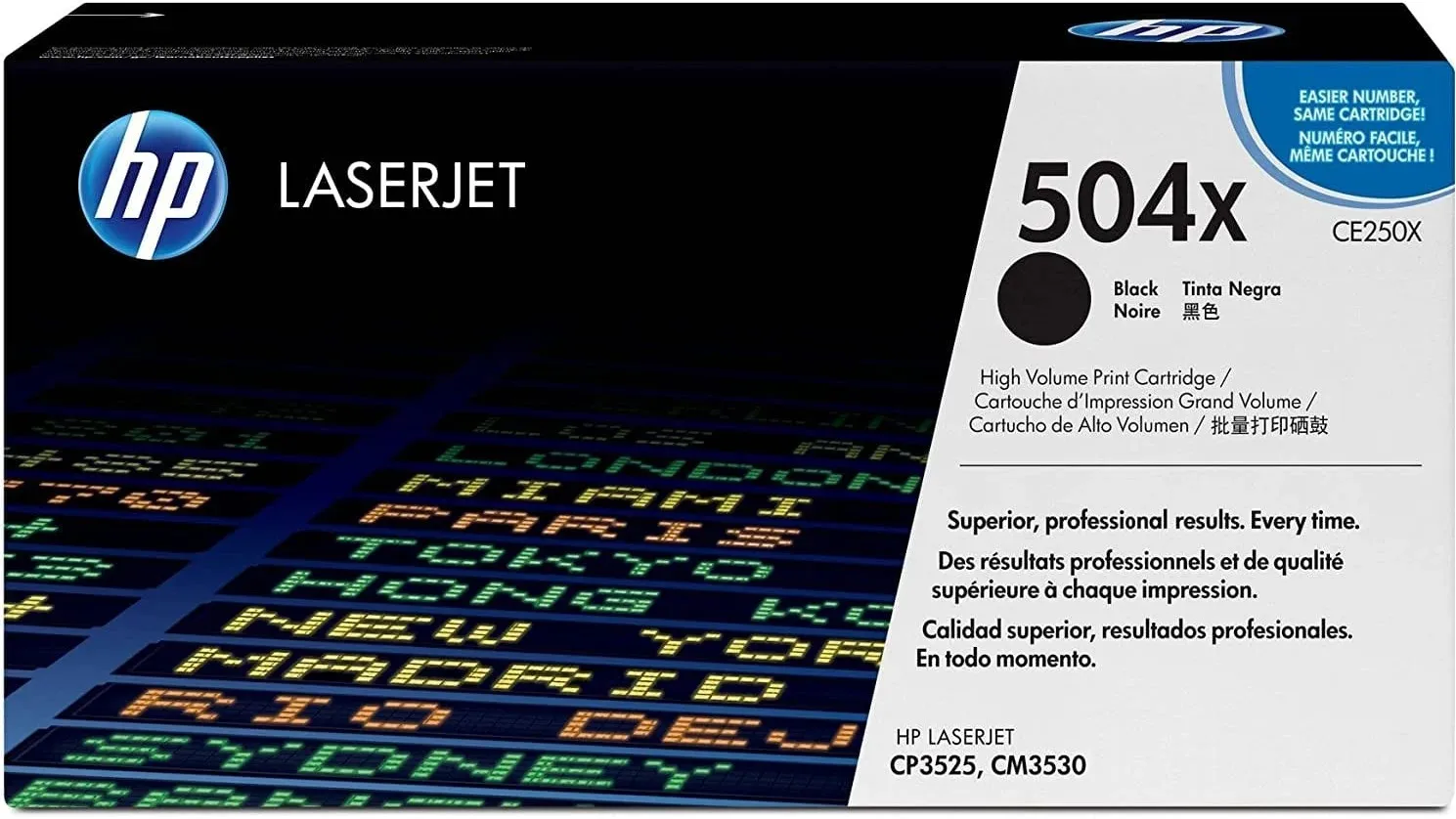 HP 504X (CE250X) Black Cartridge for HP LaserJet CP3525, CP3525n, CP3525dn, CP3525x, CM3530, CM3530fs, 10500 p.