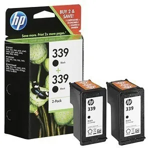 HP 339 (C9504EE) Black Cartridge 2-pack of C8767EE for Photosmart 8450; OfficeJet 7410.