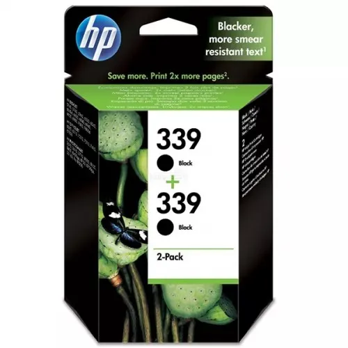 HP 339 (C9504EE) Black Cartridge 2-pack of C8767EE for Photosmart 8450; OfficeJet 7410.