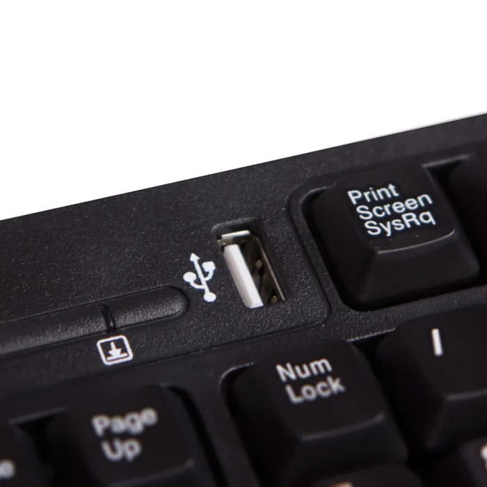 SVEN Standard 304 USB+HUB, Keyboard, USB 2.0 Hub 1-port, Black