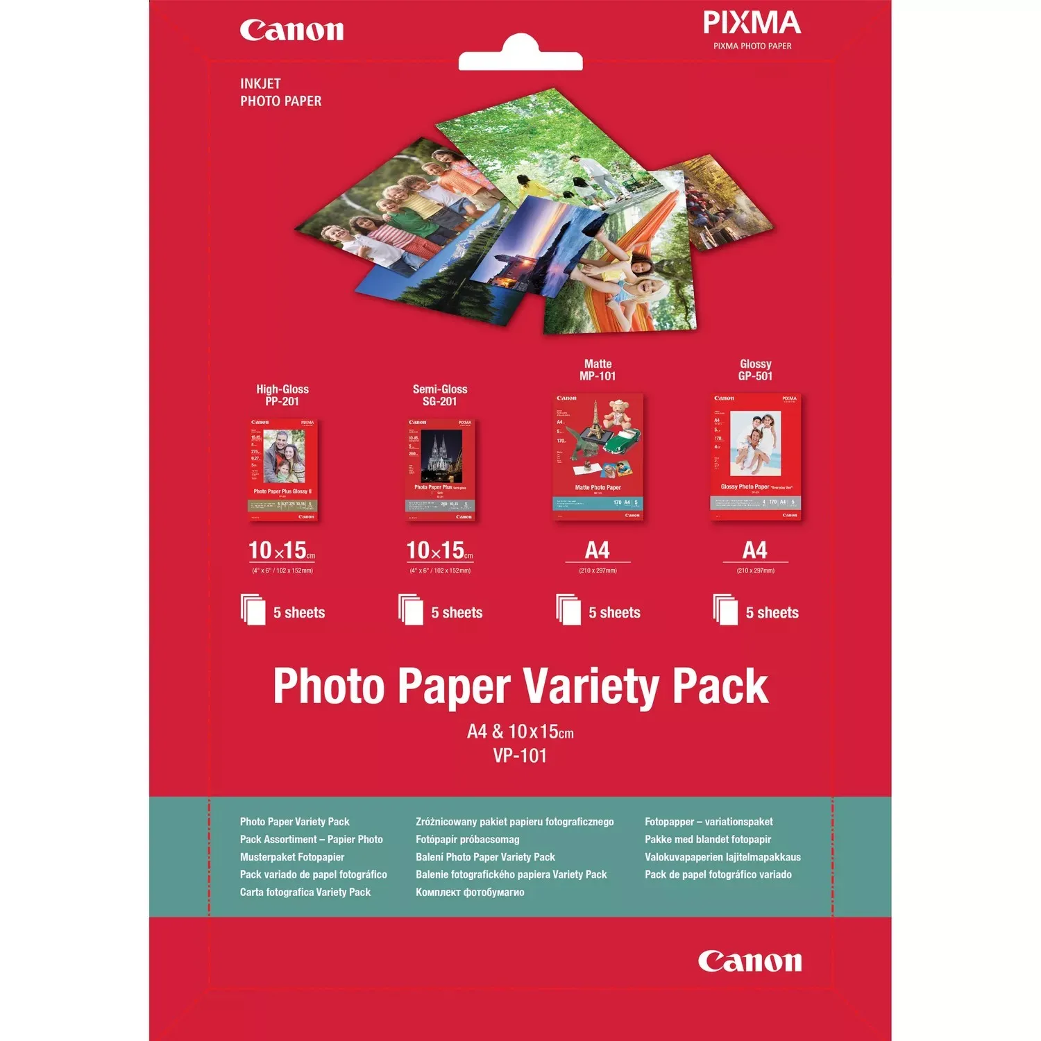 Hartie Foto Canon VP-101 Variety Pack 4x6” and A4 - 20 листов (0775B079)