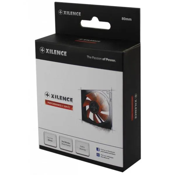 92mm Case Fan - XILENCE XPF92.R Fan, 92x92x25mm, 1500rpm, <19dBa, 36CFM, hydro bearing, Big 4Pin and 3Pin Molex, Black/Red