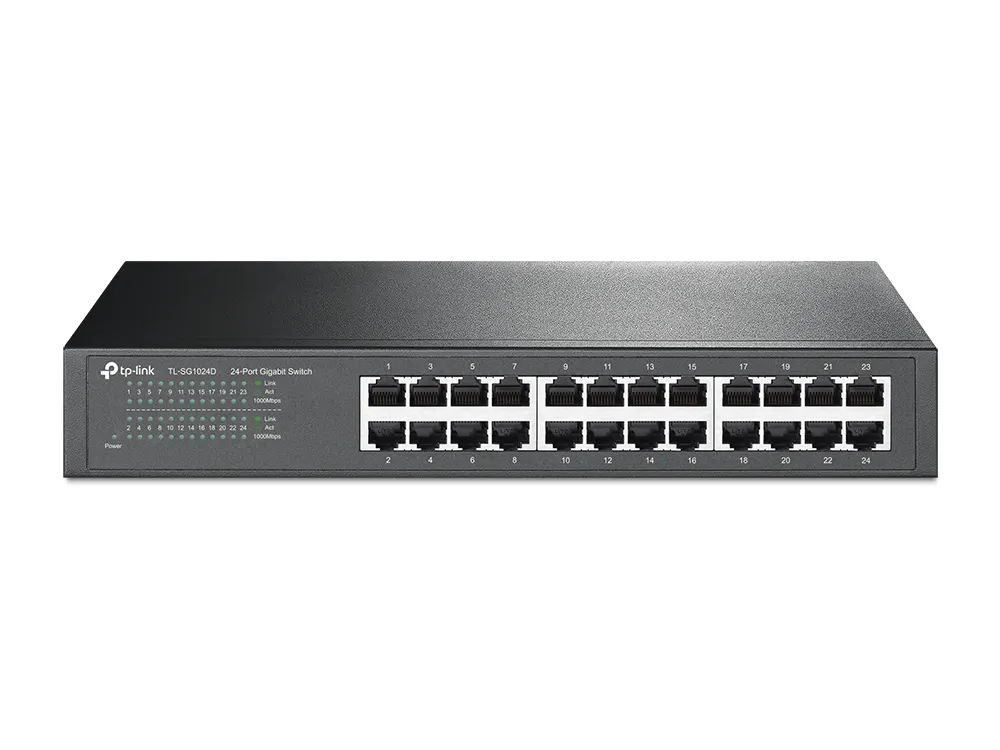 Switch TP-LINK TL-SG1024 / 24 port / 1GB / RJ45 / 1U 19-inch rack-mountable steel case