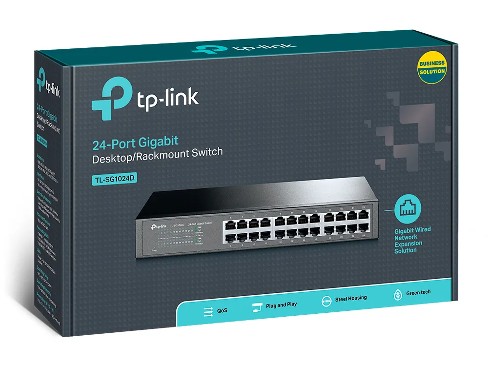 Switch TP-LINK TL-SG1024 / 24 port / 1GB / RJ45 / 1U 19-inch rack-mountable steel case