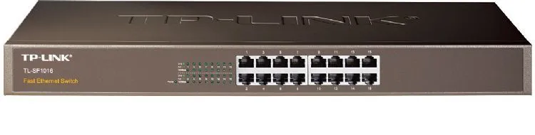 Switch TP-LINK TL-SF1016 / 16 port / 100Mb / RJ45 / 1U 19-inch rack-mountable steel case