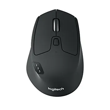 Logitech Wireless Mouse M720 Triathlon, Black, Optical Mouse, Multi-device, Hyper-fast scrolling, Switching seamlessly between 3 computers, Bluetooth Smart and 2.4GHz wireless connection, Black/White, Retail