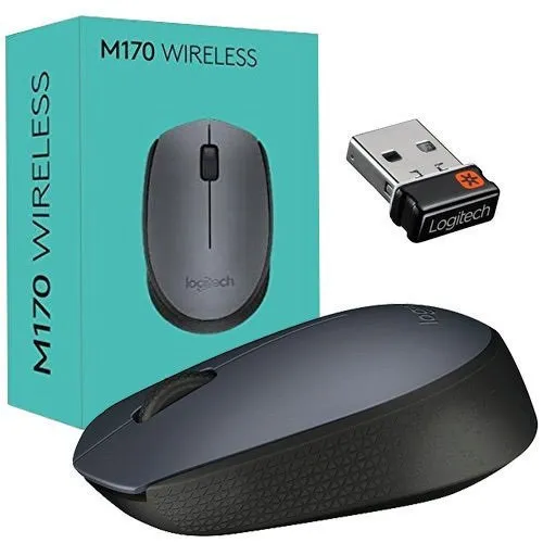 Logitech Wireless Mouse M170 Grey, Optical Mouse for Notebooks, Nano receiver,  Grey, Retail