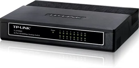 TP-LINK TL-SF1016D  16-port Desktop Switch, 16 10/100M RJ45 ports, Plastic case