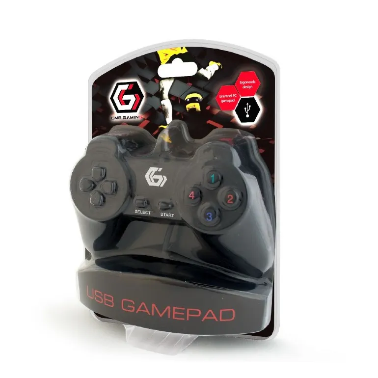 Gembird JPD-UB-01 Universal programmable gamepad, 4-way D-pad and 10 buttons, USB 2.0, 1.45m, Black