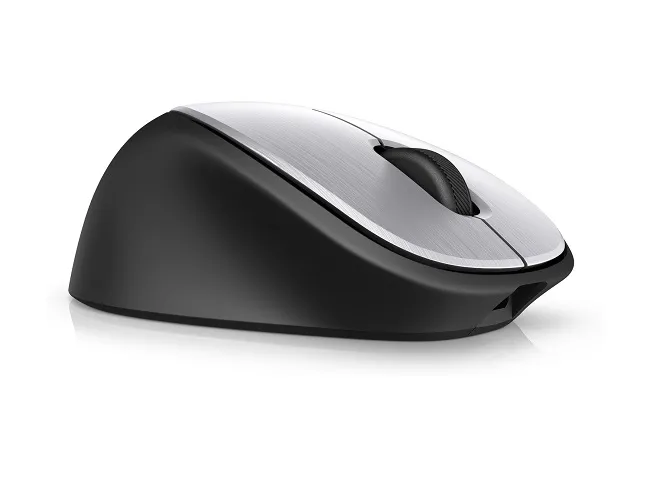 HP Envy Rechargeable Wireless Mouse 500, Laser Sensor, 1600 dpi, Rubber Grips and Aluminum Finish, Quick Recharge with Micro-USB.