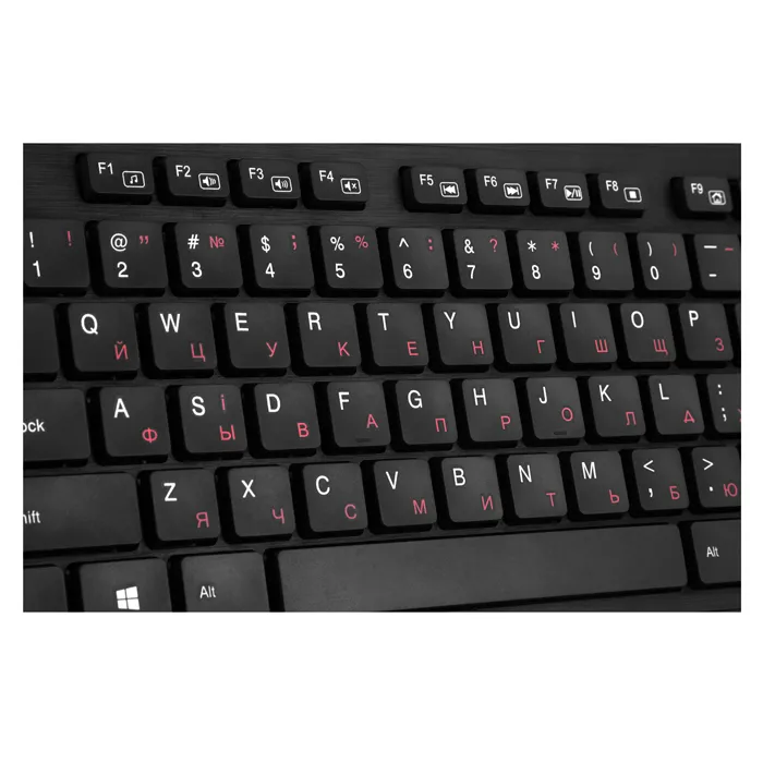 SVEN KB-E5800W, Wireless Keyboard, 104 keys,12 Fn-keys slim compact design, low-profile keys with smooth stroke, Nano receiver, USB, Рус/Укр/Eng, Black