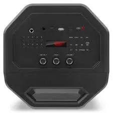 SVEN PS-650 Black, Bluetooth Portable Speaker, 50W RMS, Effective multi-colored lighting, LED display, FM tuner, USB & microSD, built-in lithium battery 4000 mAh, tracks control, AUX, RC, Optical, micro USB or 5V DC power supply