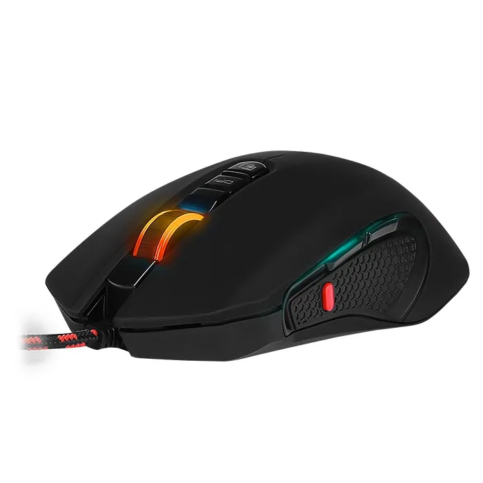 SVEN RX-G955 Gaming, Optical Mouse, 600-4000 dpi, 7+1 buttons (scroll wheel),  DPI switching modes, Two navigation buttons (Forward and Back), RGB backlight, Soft Touch coating, USB, Black