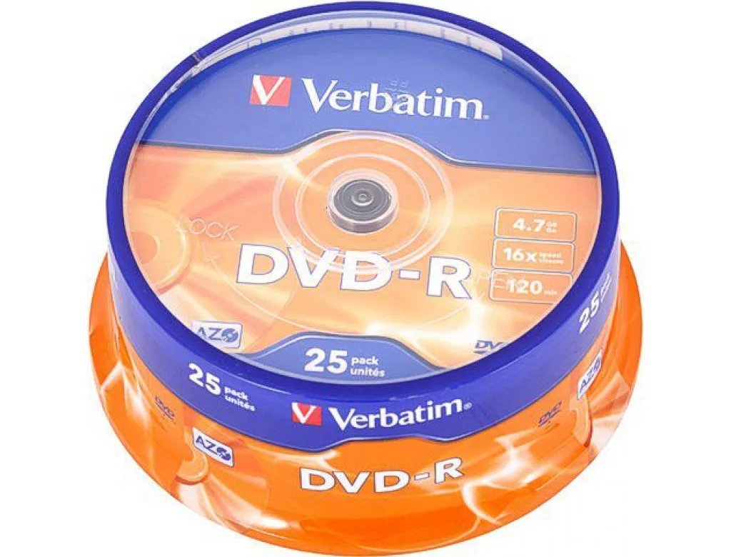 Verbatim DataLifePlus DVD-R AZO 4.7GB 16X MATT SILVER SURFAC - Spindle 25pcs.